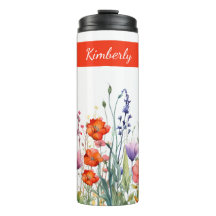 Vibrant Watercolor Wildflowers Personalized
