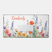 Vibrant Watercolor Wildflowers Personalized デスクマット (キーボード&マウス)