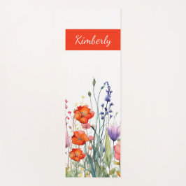 Vibrant Watercolor Wildflowers Personalized ヨガマット