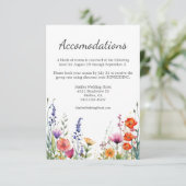 Vibrant Watercolor Wildflowers Wedding Hotel エンクロージャーカード (スタンド正面)