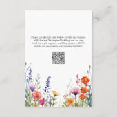 Vibrant Watercolor Wildflowers Wedding Hotel エンクロージャーカード (裏面)