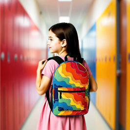 Vibrant Wavelengths-Bold, Colorful, Unforgettable プリントバックパック