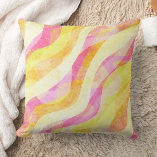 Vibrant Wavy Abstract Pattern クッション (ブランケット)