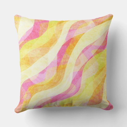 Vibrant Wavy Abstract Pattern クッション (裏面)