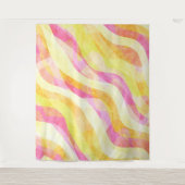 Vibrant Wavy Abstract Pattern タペストリー (正面)