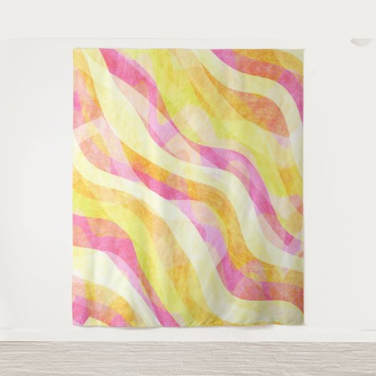 Vibrant Wavy Abstract Pattern タペストリー (正面)