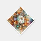 Vibrant White Autumn Pumpkin スタンダードカクテルナプキン (角)