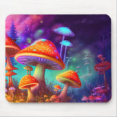 Vibrant Wild Psychedelic Mushroom Illustration マウスパッド (正面)