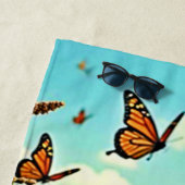 Vibrant Wildflower Butterfly Joy Design ビーチタオル (インサイチュ)
