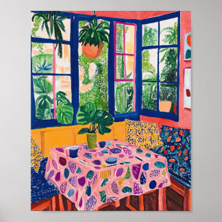 Vibrant Wildflower Field Impressionist Poster Wall ポスター