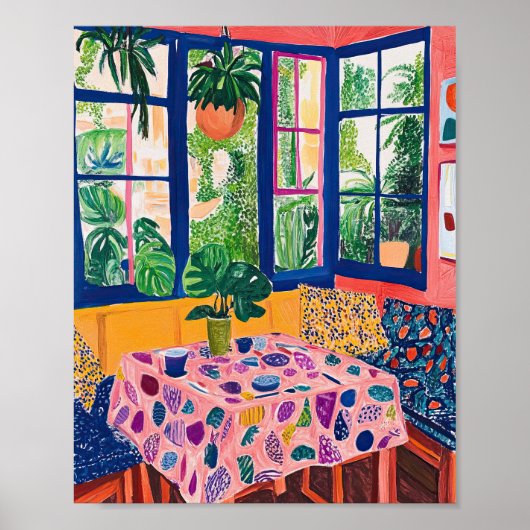 Vibrant Wildflower Field Impressionist Poster Wall ポスター (正面)