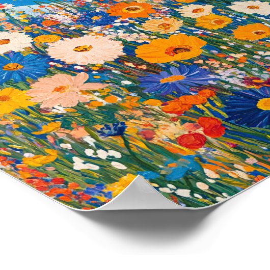 Vibrant Wildflower Field Impressionist Poster Wall ポスター (角)