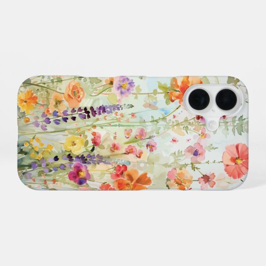 Vibrant Wildflower iPhone 16ケース (裏面横)