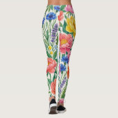 Vibrant Wildflower Meadow Botanical Garden Print レギンス (裏面)