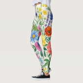 Vibrant Wildflower Meadow Botanical Garden Print レギンス (左)