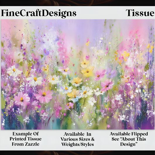 Vibrant Wildflower Spring Meadow DZ6L Decoupage  薄葉紙