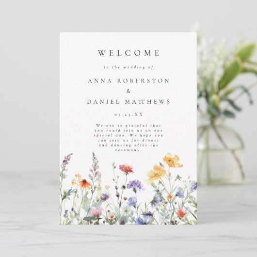 Vibrant Wildflower Wedding Program プログラム (スタンド正面)