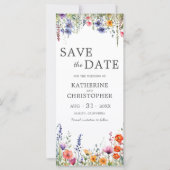 Vibrant Wildflowers 3 Photo Wedding Save the Date (正面)