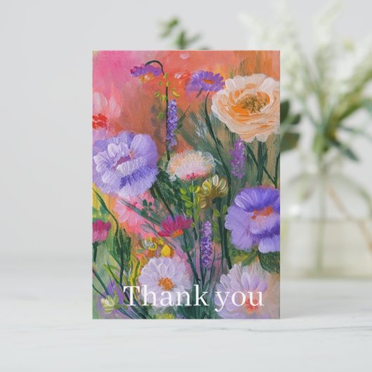 Vibrant Wildflowers Thank you card サンキューカード (スタンド正面)
