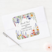 Vibrant Wildflowers Wedding Elegant Thank You スクエアシール (封筒)