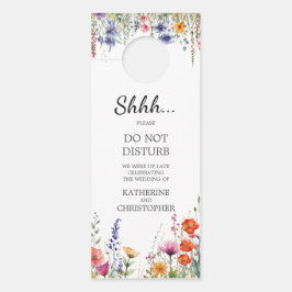 Vibrant Wildflowers Wedding Shhh Do Not Disturb ドアノブサイン