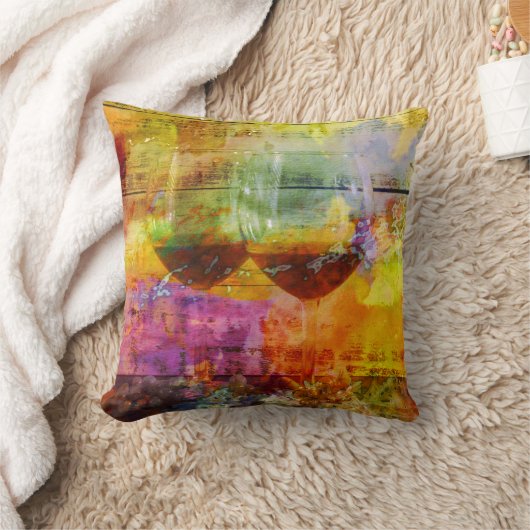 Vibrant Wine Throw Pillow クッション (ブランケット)