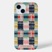 Vibrant Woven Plaid - Retro Boho Checkered Pattern Case-Mate iPhoneケース (裏面)