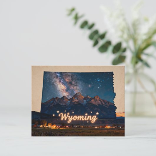 Vibrant Wyoming Conceptual Map ポストカード (スタンド正面)