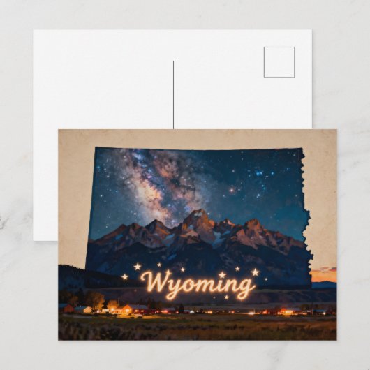 Vibrant Wyoming Conceptual Map ポストカード (正面/裏面)