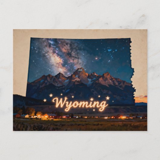 Vibrant Wyoming Conceptual Map ポストカード (正面)