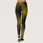 Vibrant Yellow and Black Buffalo Plaid Leggings, レギンス (裏面)
