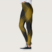 Vibrant Yellow and Black Buffalo Plaid Leggings, レギンス (左)