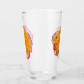Vibrant Yellow and Pink Rose Drinking Glass タンブラーグラス (左)