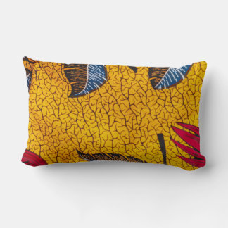 Vibrant Yellow Ankara African Wax Print Fabric ランバークッション