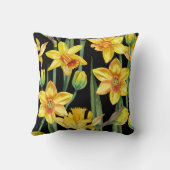 vibrant yellow daffodils and green stems クッション (裏面)