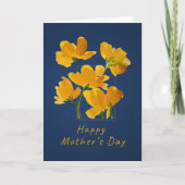 Vibrant Yellow Floral Mother's Day カード (正面)