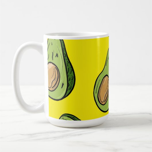 Vibrant Yellow Fruit Illustration - Whimsical  コーヒーマグカップ (左)