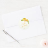 Vibrant Yellow Green Floral Summer Custom Wedding ラウンドシール (封筒)