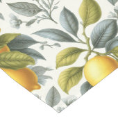 Vibrant Yellow Lemon and Blue Watercolor Botanical ロングテーブルランナー (コーナー)