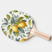 Vibrant Yellow Lemon and Blue Watercolor Botanical 卓球ラケット (横)