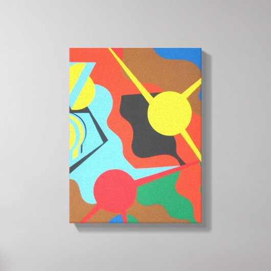 Vibrant Yellow Plane Abstract Art Print キャンバスプリント (正面)