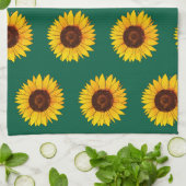 Vibrant Yellow Sunflower Bloom キッチンタオル (折り畳み)