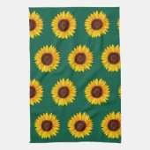 Vibrant Yellow Sunflower Bloom キッチンタオル (縦)