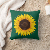 Vibrant Yellow Sunflower Bloom クッション (ブランケット)