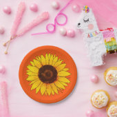 Vibrant Yellow Sunflower Bloom ペーパープレート (パーティー)