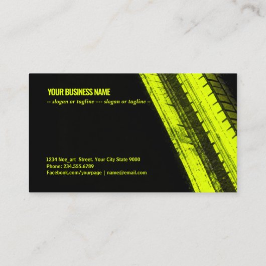 Vibrant Yellow Trails on Dark Canvas 名刺 (裏面)