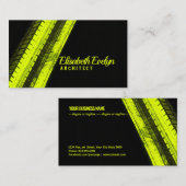 Vibrant Yellow Trails on Dark Canvas 名刺 (正面/裏面)