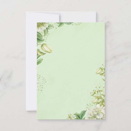 Vibrant Yellow Tulip & Ranunculus Formal Wedding I 出欠カード (裏面)