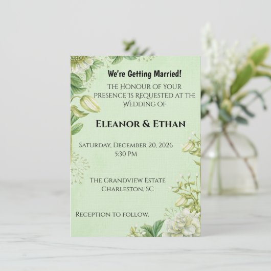 Vibrant Yellow Tulip & Ranunculus Formal Wedding I 招待状 (スタンド正面)