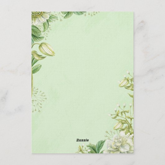 Vibrant Yellow Tulip & Ranunculus Formal Wedding I 招待状 (裏面)